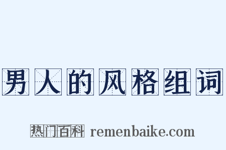 男人的风格组词是什么意思的图片
